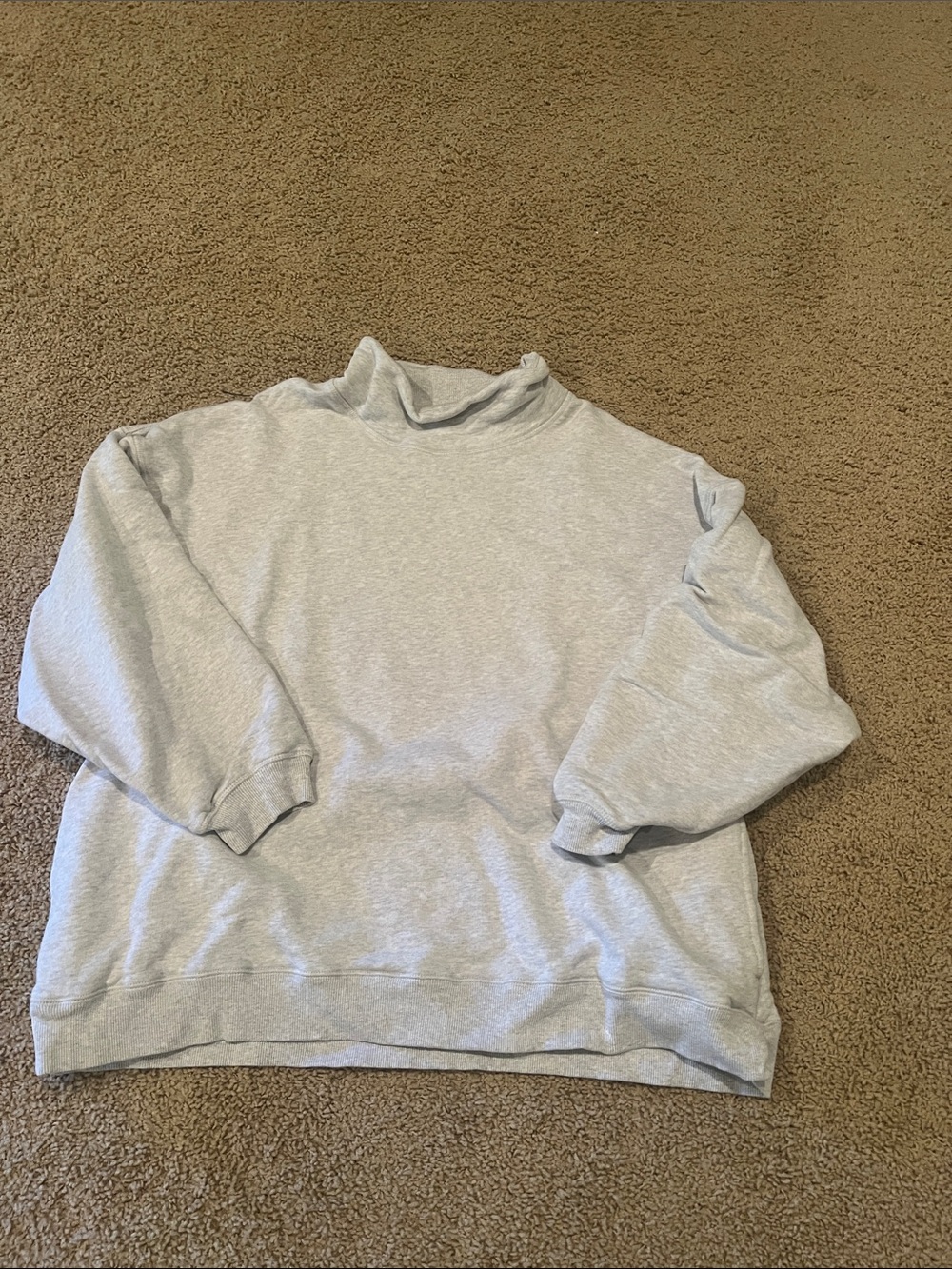 Free People Light Gray Mockneck Sweatshirt